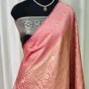 Banarasi Katan Tissue Silk Saree Powdered Pink