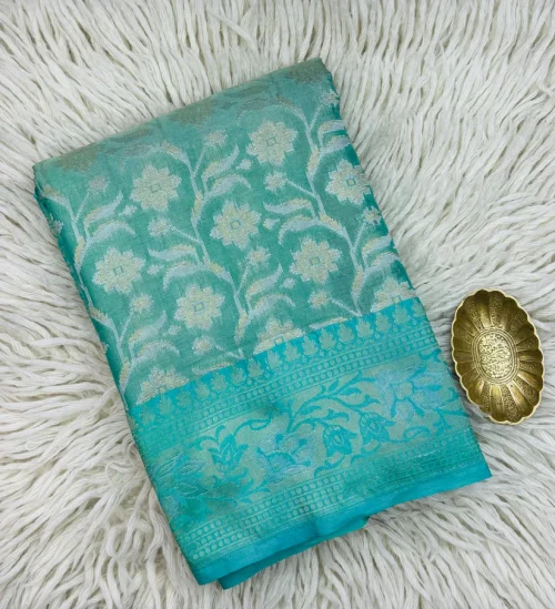 Banarasi Tissue Silk Saree Light Blue