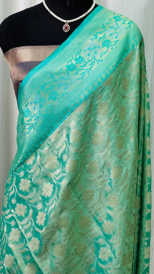 Banarasi Tissue Silk Saree Light Blue
